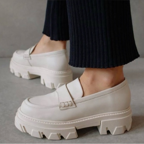 Alohas Trailblazer Platform Loafers - Cream Leather, 37 - Picture 3 of 12